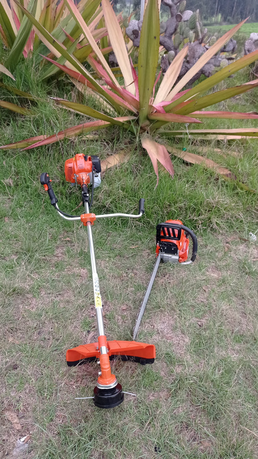 ¡Combo imbatible para tus tareas de jardinería! Guadaña y Motosierra: Potencia y rendimiento excepcionales en una sola compra
